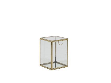Box deko 12x12x17 cm MIRINA gold - Zrkadlová spodná časť