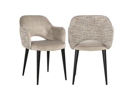 Jedálenská stolička Giovanna trendy nature / khaki zamat ohňovzdorná