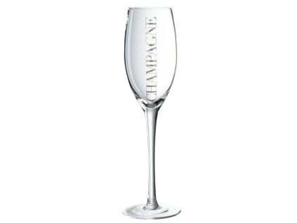 Set CHAMPAGNE 6 ks pohárov na sekt so strieborným nápisom