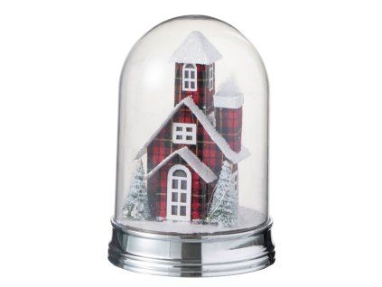 Vianočná dekorácia LED svetlo s kostolíkom, rozmer 16x23 cm