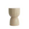 Príručný stolík Ø28,5x42 cm FINCA keramika matná piesková+hnedá