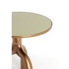 Príručný stolík Ø50,5x45,5 cm MELLO lesklý hnedý bronz + sklo taupe