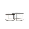 Konferenčný stolík S/2 Ø61x37+Ø76x41 cm TALCA tmavohnedý
