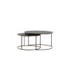 Konferenčný stolík S/2 Ø61x37+Ø76x41 cm TALCA tmavohnedý