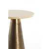 Príručný stolík Ø29x43 cm YNEZ travertín pieskový+antický bronz