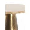 Príručný stolík Ø36x51 cm YNEZ travertín pieskový+antický bronz