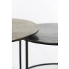 Konferenčný stolík S/2 Ø61x37+Ø76x41 cm PRIMO čierna-bronzová+matná čierna