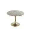 Príručný stolík Ø61x41 cm RICKERD žltý achát+antický bronz