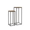 Stĺp S/2 30x30x82,5+35x35x102 cm YARULA drevo+čierna