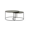 Konferenčný stolík S/2 Ø61x37+Ø76x41 cm RENGO textúra mravec bronz