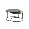 Konferenčný stolík S/2 Ø67,5x39,5+Ø75x45 cm TALCA rw lead+ant lead
