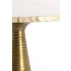 Konferenčný stolík Ø50x35 cm BAHIA pieskový travertín + antický bronz