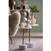 Príručný stolík Ø41x53 cm CIVITA mramor biely + antický bronz