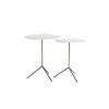 Príručný stolík S/2 max 37,5x37,5x54 cm GIA trav biely+hnedo-hnedý