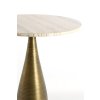 Príručný stolík Ø52x58 cm BAHIA pieskový travertín + antický bronz