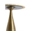Príručný stolík Ø52x58 cm BAHIA pieskový travertín + antický bronz
