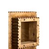 Stĺp 35x35x80 cm GATURA drevo tmavohnedé + hnedé sklo
