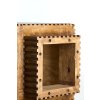 Stĺp 30x30x60 cm GATURA drevo tmavohnedé + hnedé sklo