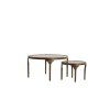 Príručný stolík S/2 Ø49,5x36+Ø85x45 cm LAPAZ antický bronz+taupe