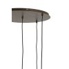 Závesná lampa 5L Ø76x140 cm HUXI potlač dreva hnedá+ľanová prírodná