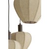 Závesná lampa 5L Ø76x140 cm HUXI potlač dreva hnedá+ľanová prírodná