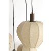 Závesná lampa 5L Ø76x140 cm HUXI potlač dreva hnedá+ľanová prírodná