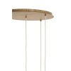 Závesná lampa 5L Ø76x140 cm HUXI potlač dreva prírodná + ľan krémová