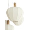 Závesná lampa 5L Ø76x140 cm HUXI potlač dreva prírodná + ľan krémová