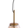Závesná lampa Ø40x50 cm LEONA antický bronz+sklo jantárová