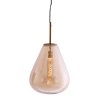 Závesná lampa Ø40x50 cm LEONA antický bronz+sklo jantárová