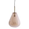 Závesná lampa Ø40x50 cm LEONA antický bronz+sklo jantárová