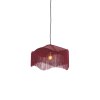 Závesná lampa Ø40x26 cm TIFFANY zamatová bordová