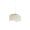 Závesná lampa Ø40x26 cm TIFFANY rafia prírodná+krémová