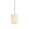 Závesná lampa Ø20x25 cm BIBURY drevená potlač tmavohnedá+biela