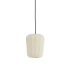 Závesná lampa Ø20x25 cm BIBURY drevená potlač tmavohnedá+biela