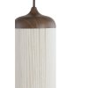 Závesná lampa Ø27,5x52 cm DANIA drevená potlač d hnedá+lano krémová