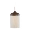 Závesná lampa Ø27,5x52 cm DANIA drevená potlač d hnedá+lano krémová