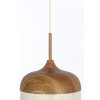 Závesná lampa Ø27,5x52 cm DANIA potlač dreva prírodná + lano krémová