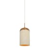 Závesná lampa Ø27,5x52 cm DANIA potlač dreva prírodná + lano krémová