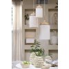 Závesná lampa Ø27,5x52 cm DANIA potlač dreva prírodná + lano krémová
