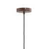 Závesná lampa Ø22x41,5 cm DANIA drevená potlač d hnedá+lano krémová