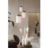 Závesná lampa Ø22x41,5 cm DANIA drevená potlač d hnedá+lano krémová