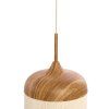 Závesná lampa Ø22x41,5 cm DANIA potlač dreva prírodná + lano krémová