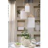 Závesná lampa Ø22x41,5 cm DANIA potlač dreva prírodná + lano krémová