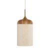 Závesná lampa Ø22x41,5 cm DANIA potlač dreva prírodná + lano krémová