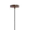 Závesná lampa Ø16x31 cm DANIA drevená potlač d hnedá+lano krémová