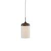 Závesná lampa Ø16x31 cm DANIA drevená potlač d hnedá+lano krémová
