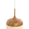 Závesná lampa Ø16x31 cm DANIA potlač dreva prírodná + lano krémová