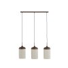 Závesná lampa 3L 90x22x32 cm DANIA drevená potlač hnedá+lano cr