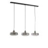 Závesná lampa 3L 120x30x21 cm SOLNA antický bronz + dymové sklo